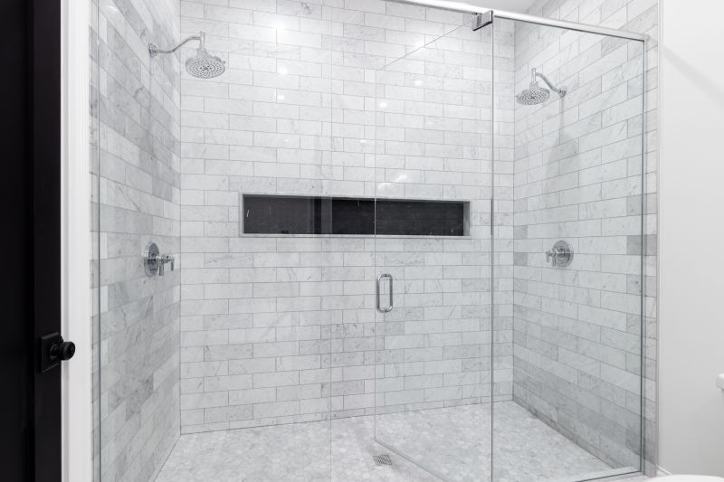 Elegant Shower with Marble Tiles